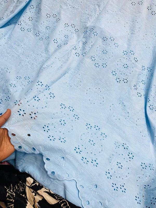 Most Premium Pure Hakuba Chikankari Embroidery On Pure Cotton FABRIC (Big WIDTH!!)