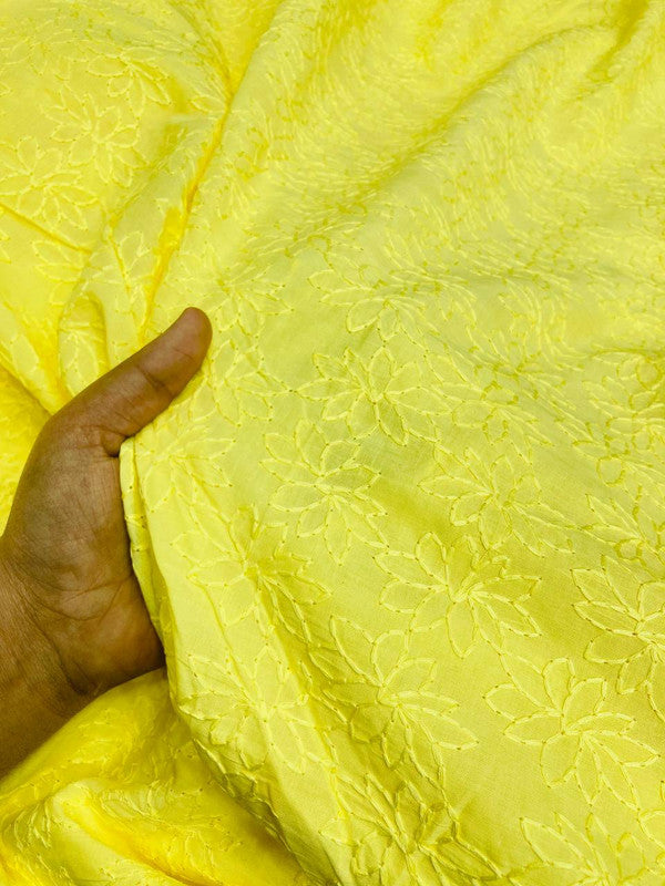 Most Premium Pure Lakhnawi Embroidery On Pure Cotton FABRIC (Big WIDTH!!)