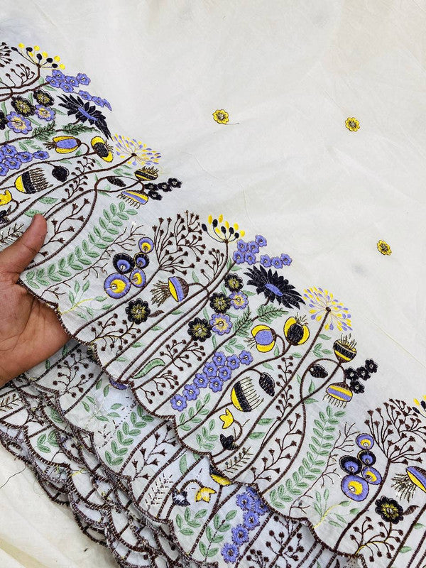 Most Premium Fine Thread Embroidery On Pure Cotton FABRIC