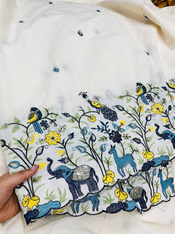 Most Premium Fine Thread Embroidery On Pure Cotton FABRIC