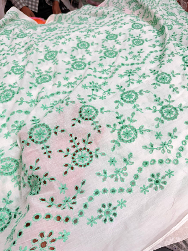 Most Premium Pure Hakuba Chikankari Cotton Fabric