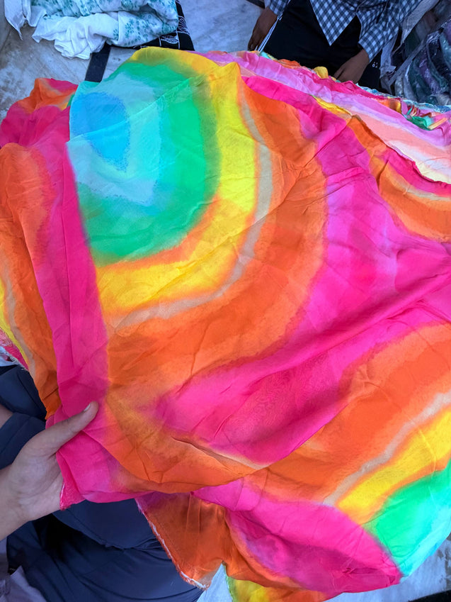 Most Premium Pure Chiffon Chinon FABRIC With Digital PRINTED