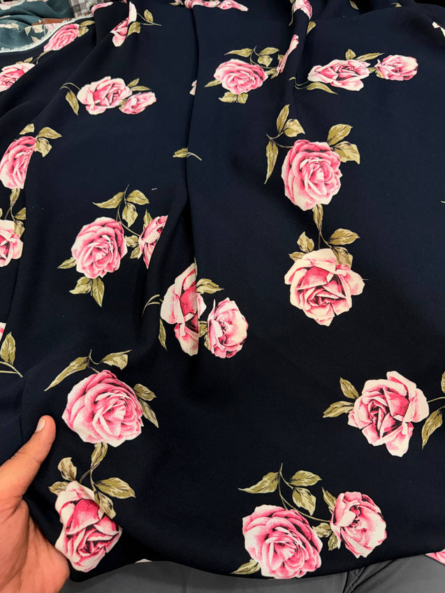 Most Premium Pure Double Georgette  Printed Fabric (Big WIDTH!!)
