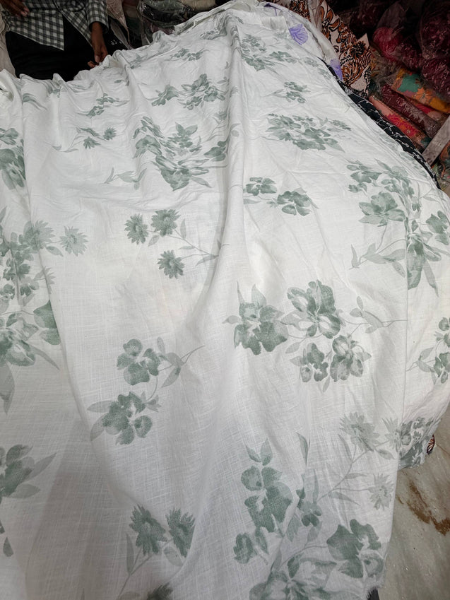 Most Premium Pure Linen Cotton Printed Fabric (Big WIDTH!!)