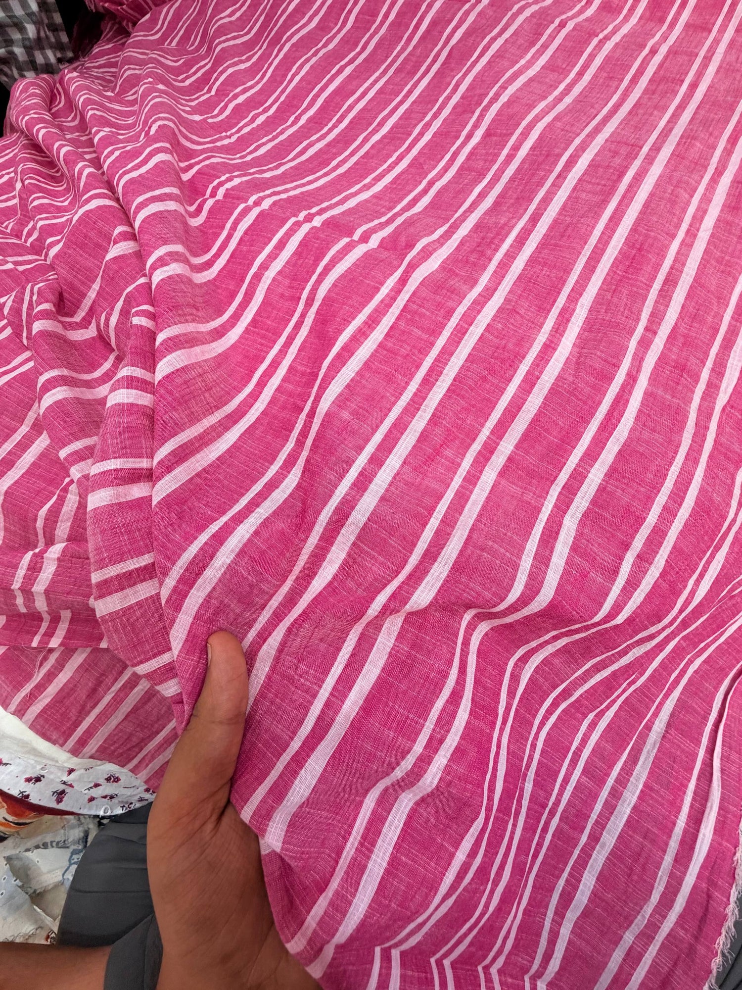 Most Premium Pure Linen Cotton Printed Fabric (Big WIDTH!!)
