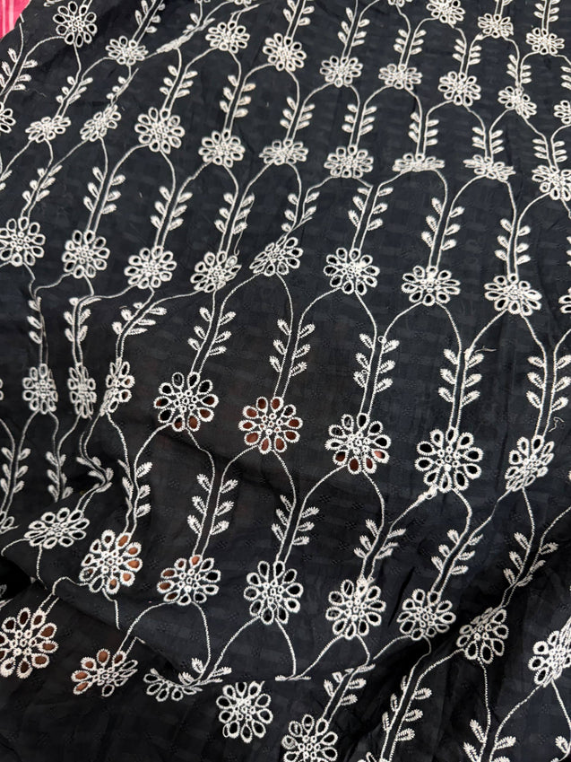 Most Premium Pure Hakuba Chikankari Cotton Fabric (Big WIDTH!!)