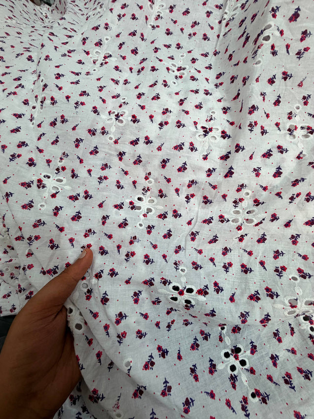 Most Premium Pure Hakuba Chikankari Cotton Fabric (Big WIDTH!!)