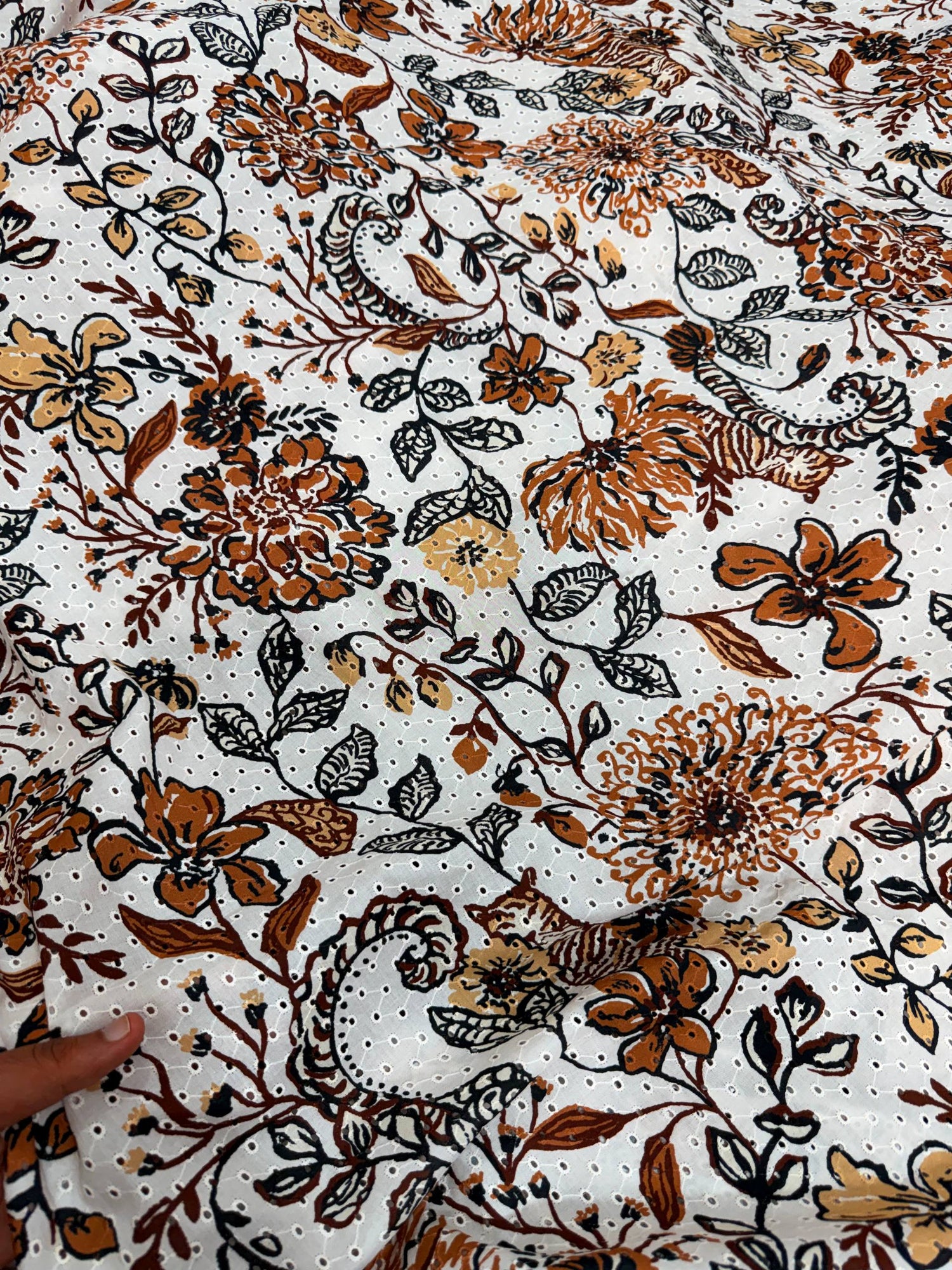Most Premium Pure Hakuba Chikankari PRINTED Cotton Fabric (Big WIDTH!!)