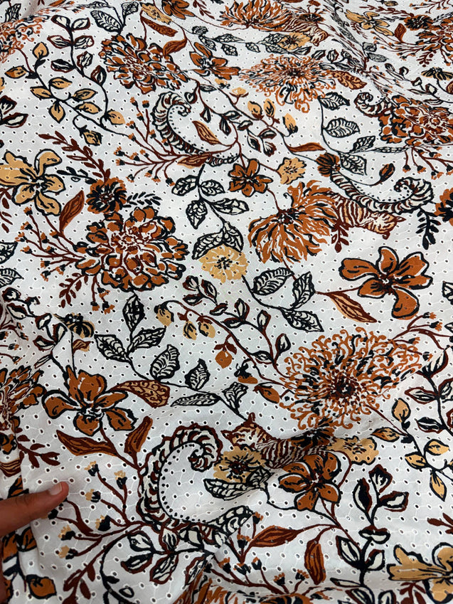 Most Premium Pure Hakuba Chikankari PRINTED Cotton Fabric (Big WIDTH!!)