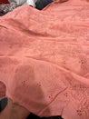 Premium Fine 3D Flower With Chikankari On Pure Cotton FABRIC (Big WIDTH!!)