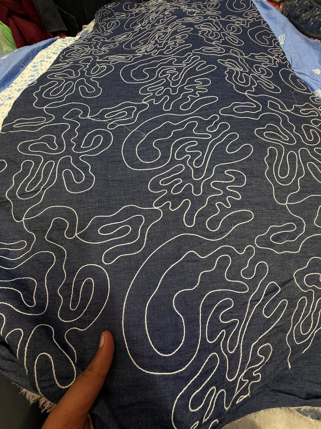 Most Premium Pure Hakuba Chikankari Cotton Fabric (Big WIDTH!!)