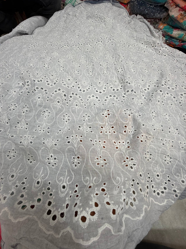 Most Premium Pure Hakuba Chikankari Cotton Fabric (Big WIDTH!!)