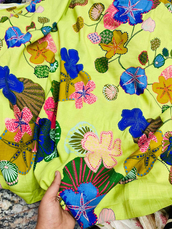 Premium Pure Viscose Linen Cotton FABRIC - PRINTED (Big WIDTH!!)