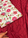 Premium Trendy Cotton Hakuba Chikan Suit With PRINTED Cotton (Full Size)