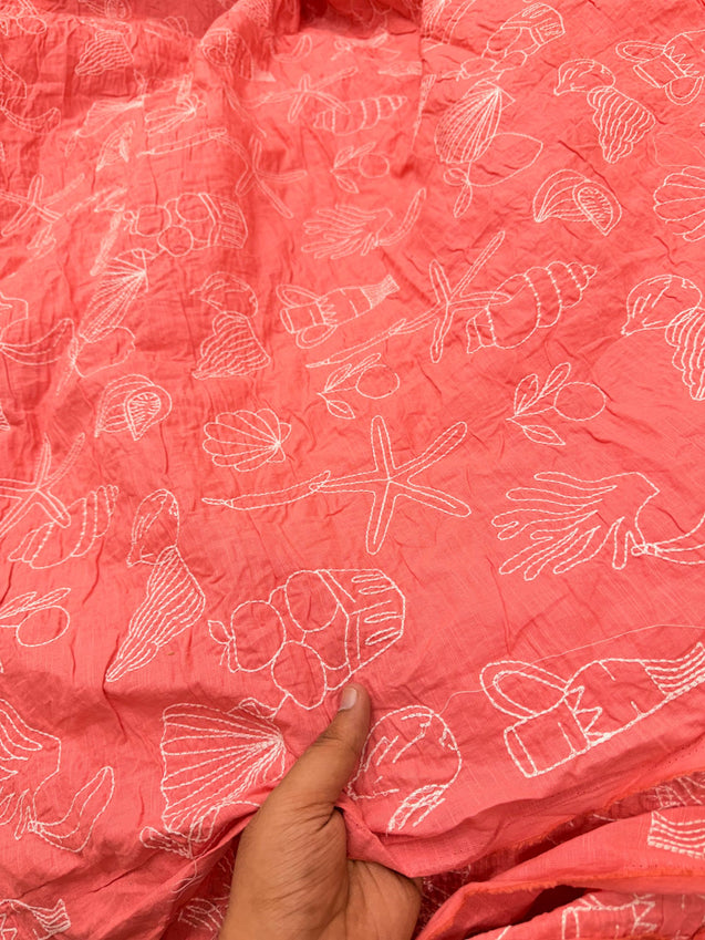 Premium Pure Cotton Hakuba Chikankari FABRIC (Big WIDTH!!)