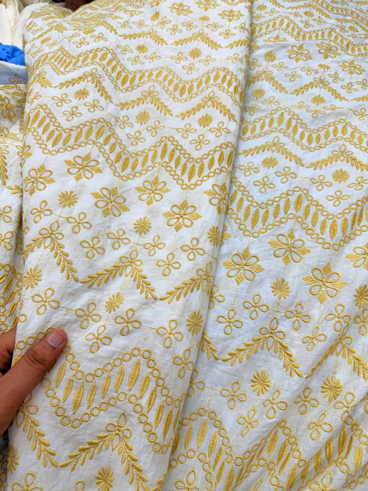 Premium Pure Cotton Hakuba Chikankari FABRIC (Big WIDTH!!)