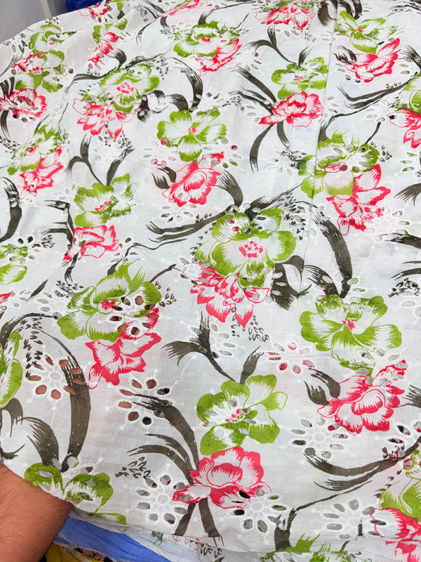 Most Premium Pure Hakuba Chikankari Cotton Fabric (Big WIDTH!!)