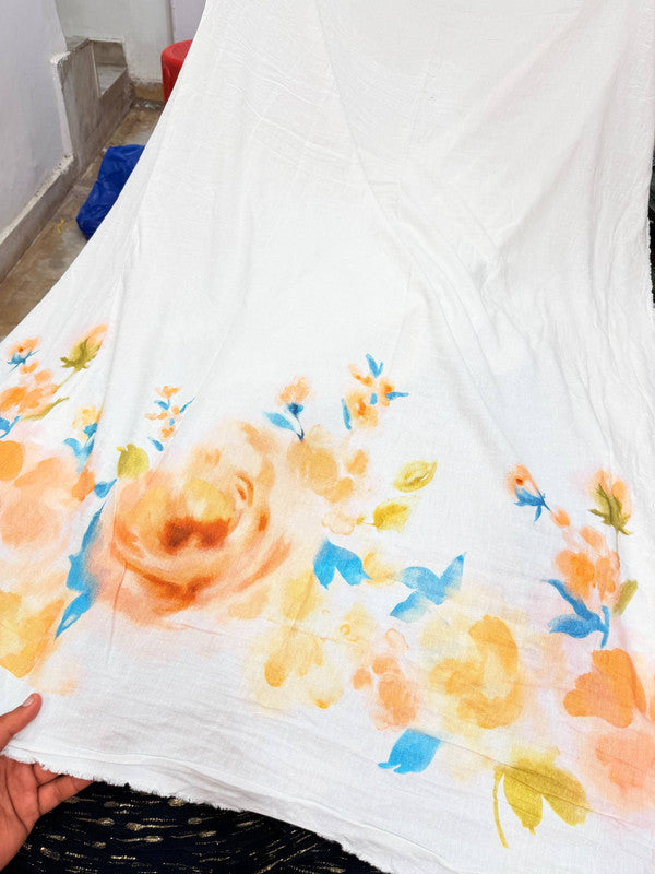 Most Premium Pure Linen Cotton Printed Fabric (Big WIDTH!!)