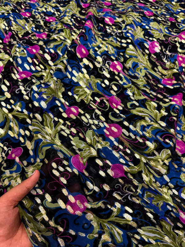 Most Premium Fine Zari Weaving On Pure Georgette FABRIC (Big WIDTH!!)