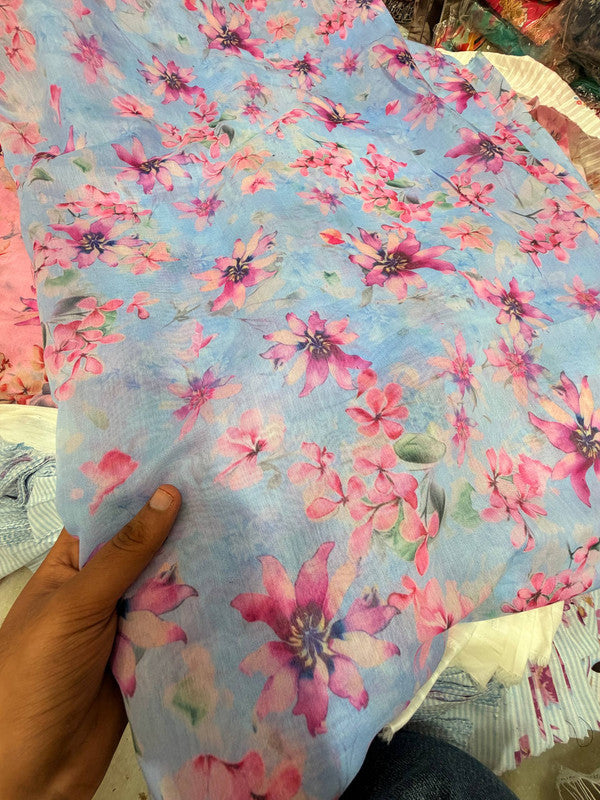Most Premium Pure Mul Chanderi Cotton Printed Fabric (Big WIDTH!!)