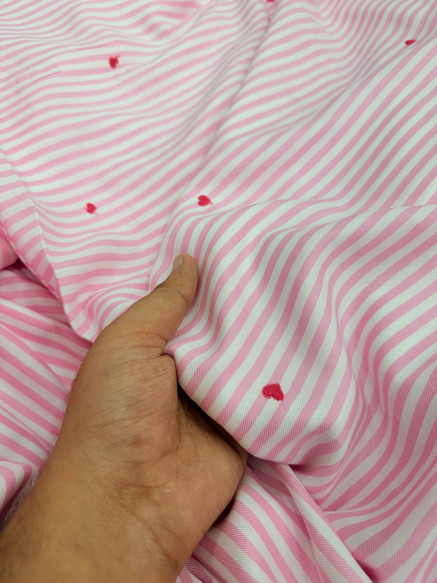 Most Premium Pure Fine Thread Embroidery On Stripes Cotton FABRIC (Big WIDTH!!)