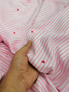 Most Premium Pure Fine Thread Embroidery On Stripes Cotton FABRIC (Big WIDTH!!)