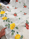 Most Premium Pure Fine Thread Embroidery On Hakuba Chikanakri Cotton FABRIC (Big WIDTH!!)