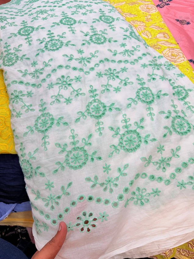 Most Premium Pure Hakuba Chikankari Cotton Fabric