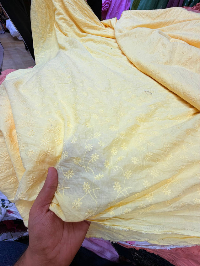 Most Premium Pure Hakuba Chikankari Cotton Fabric (Big WIDTH!!)