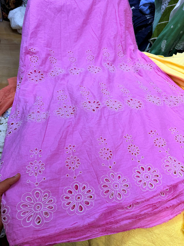 Most Premium Pure Hakuba Chikankari Cotton Fabric (Big WIDTH!!)