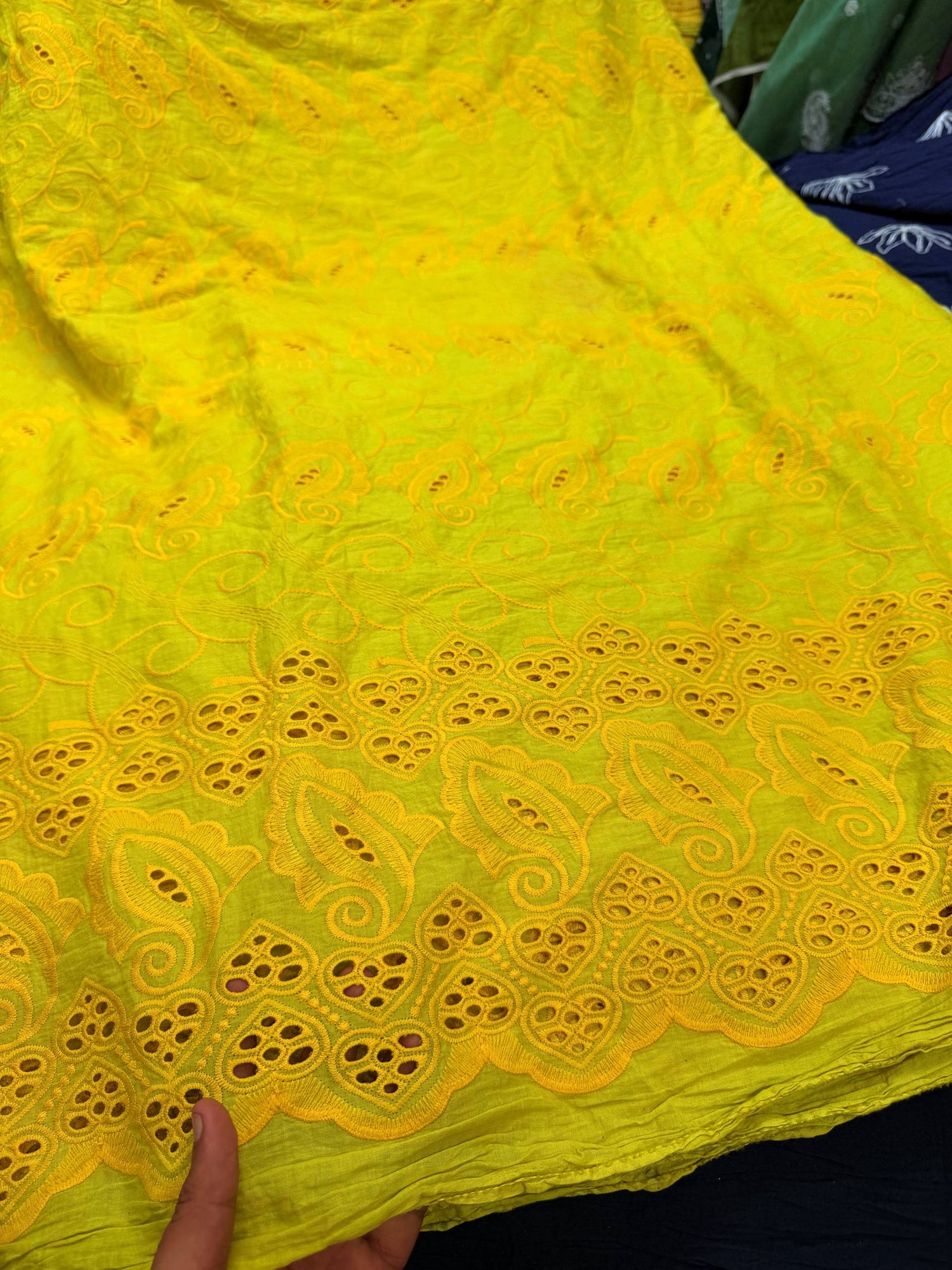 Most Premium Pure Hakuba Chikankari Cotton Fabric (Big WIDTH!!)