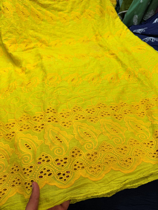 Most Premium Pure Hakuba Chikankari Cotton Fabric (Big WIDTH!!)