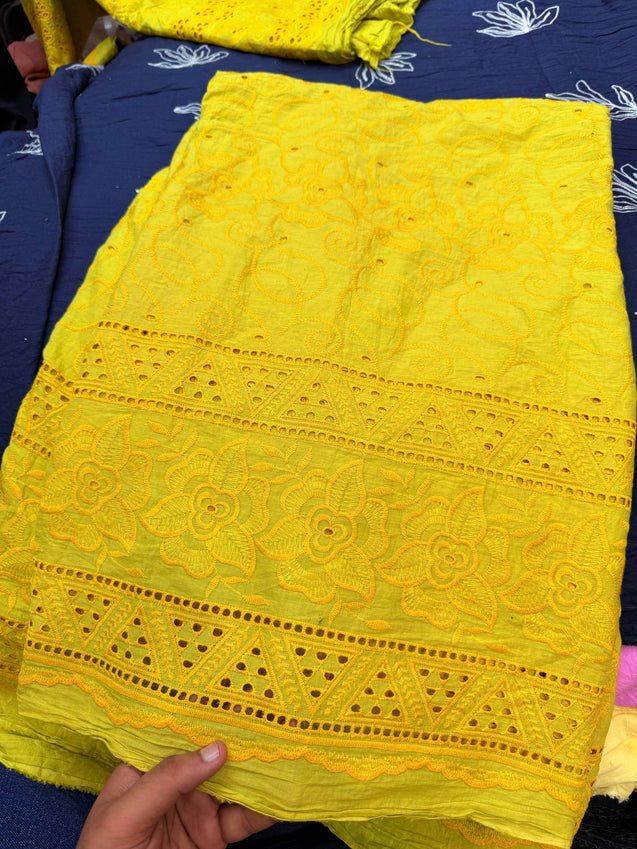 Most Premium Pure Hakuba Chikankari Cotton Fabric (Big WIDTH!!)