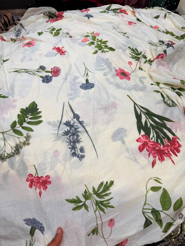 Most Premium Pure Mul Cotton Printed Fabric (Big WIDTH!!)
