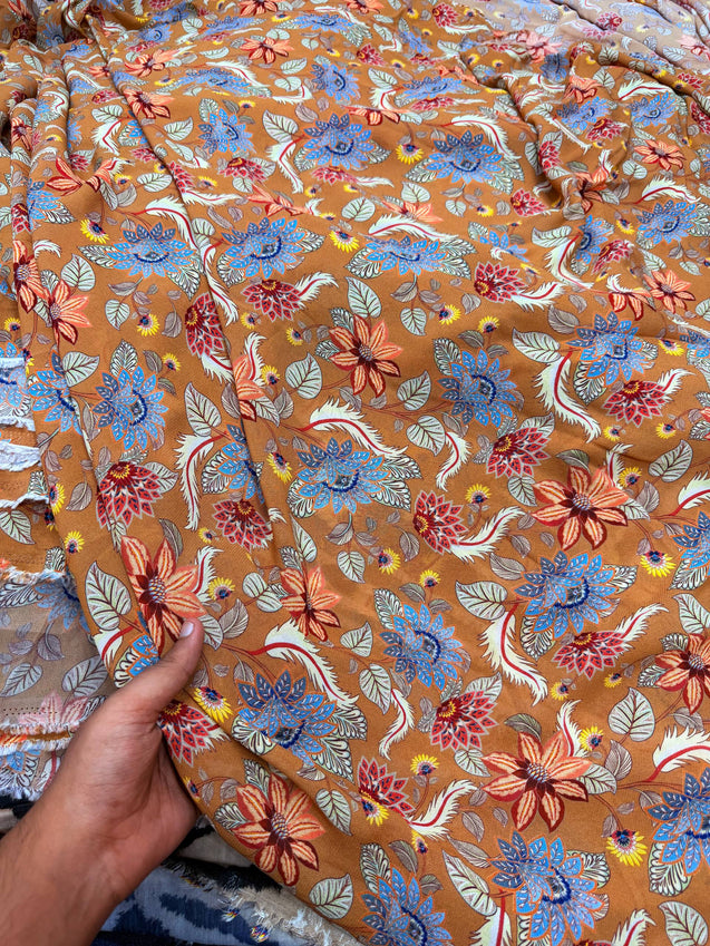 Most Premium Pure Double Georgette  Printed Fabric (Big WIDTH!!)