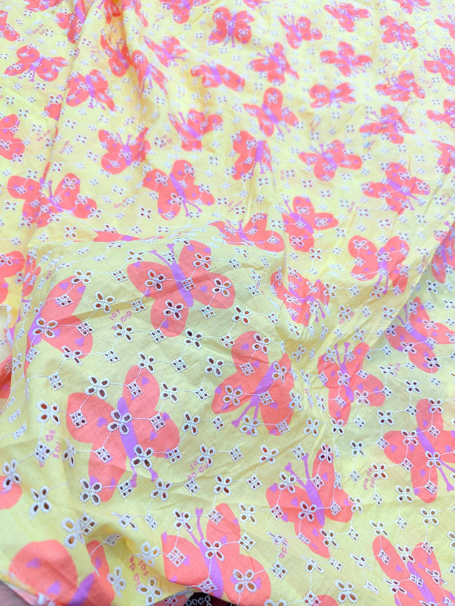 Most Premium Pure Cotton Hakuba Chikankari Printed Fabric (Big WIDTH!!)