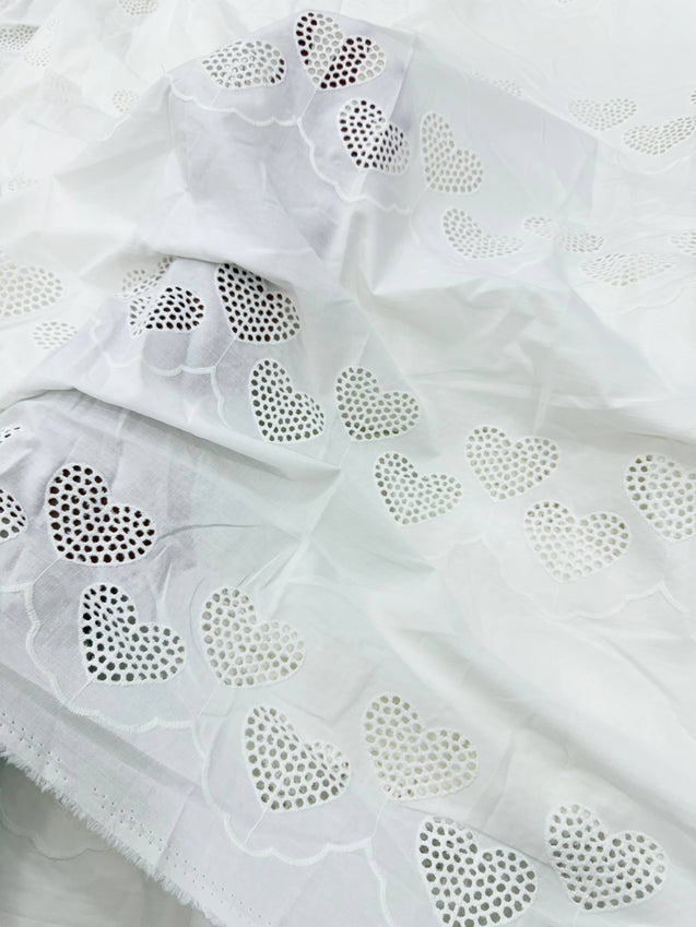 Most Premium Pure Cotton Hakuba Chikankari Fabric (Big WIDTH!!) (Dyeable Also)