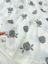 Most Premium Pure Natural Muslin Cotton Dori Work Embroidery Fabric (Big WIDTH!!)