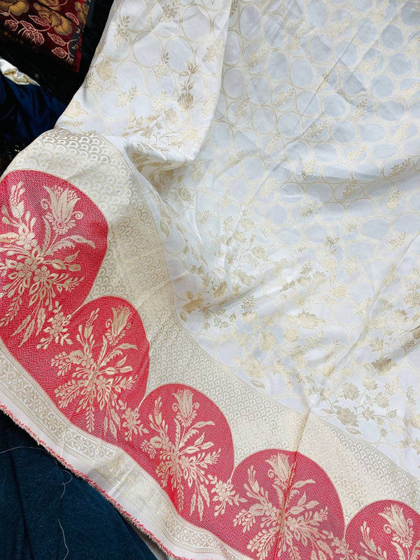 Most Premium Pure Crepe Meena Kari Zari Work (Dyeable Also)