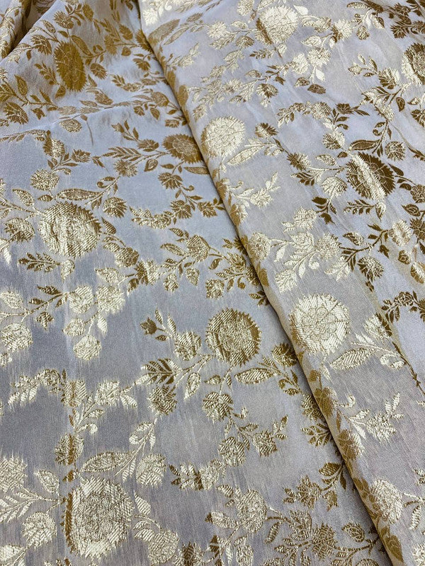 MOST Premium Russian (Cosmos) SILK FABRIC ZARI WORK (Dyeable Also)