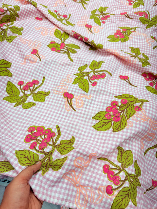 Most Premium BRANDED Pure LINEN Cotton PRINTED FABRIC (Big WIDTH!!)
