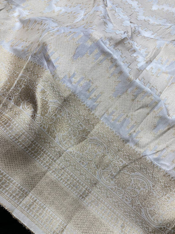 MOST Premium Russian (Cosmos) SILK FABRIC ZARI BORDER WORK (Dyeable Also)