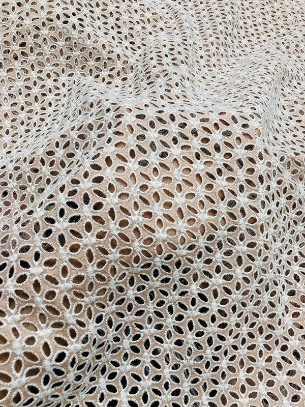 Premium Fine Hakuba Chikankari Embroidery On Pure Cotton FABRIC (Big WIDTH!!)