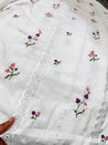 Most Premium Pure Fine Thread Embroidery On Hakuba Chikanakri Cotton FABRIC (Big WIDTH!!)