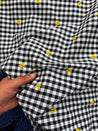Most Premium Pure Fine Thread Embroidery On Checks Cotton FABRIC (Big WIDTH!!)