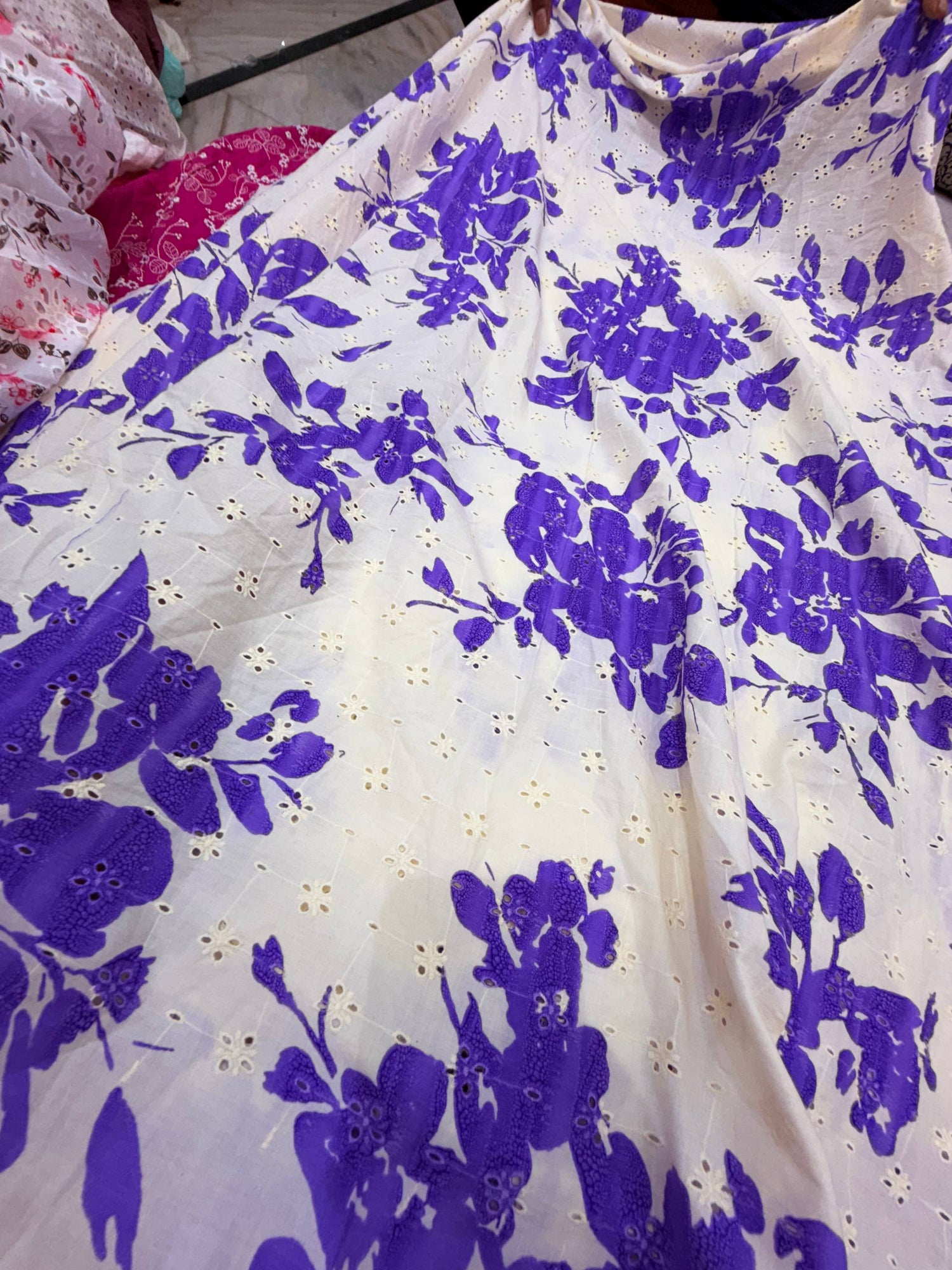 Most Premium Pure Hakuba Chikankari Cotton Fabric (Big WIDTH!!)