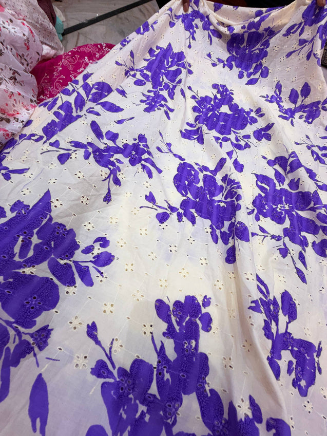 Most Premium Pure Hakuba Chikankari Cotton Fabric (Big WIDTH!!)