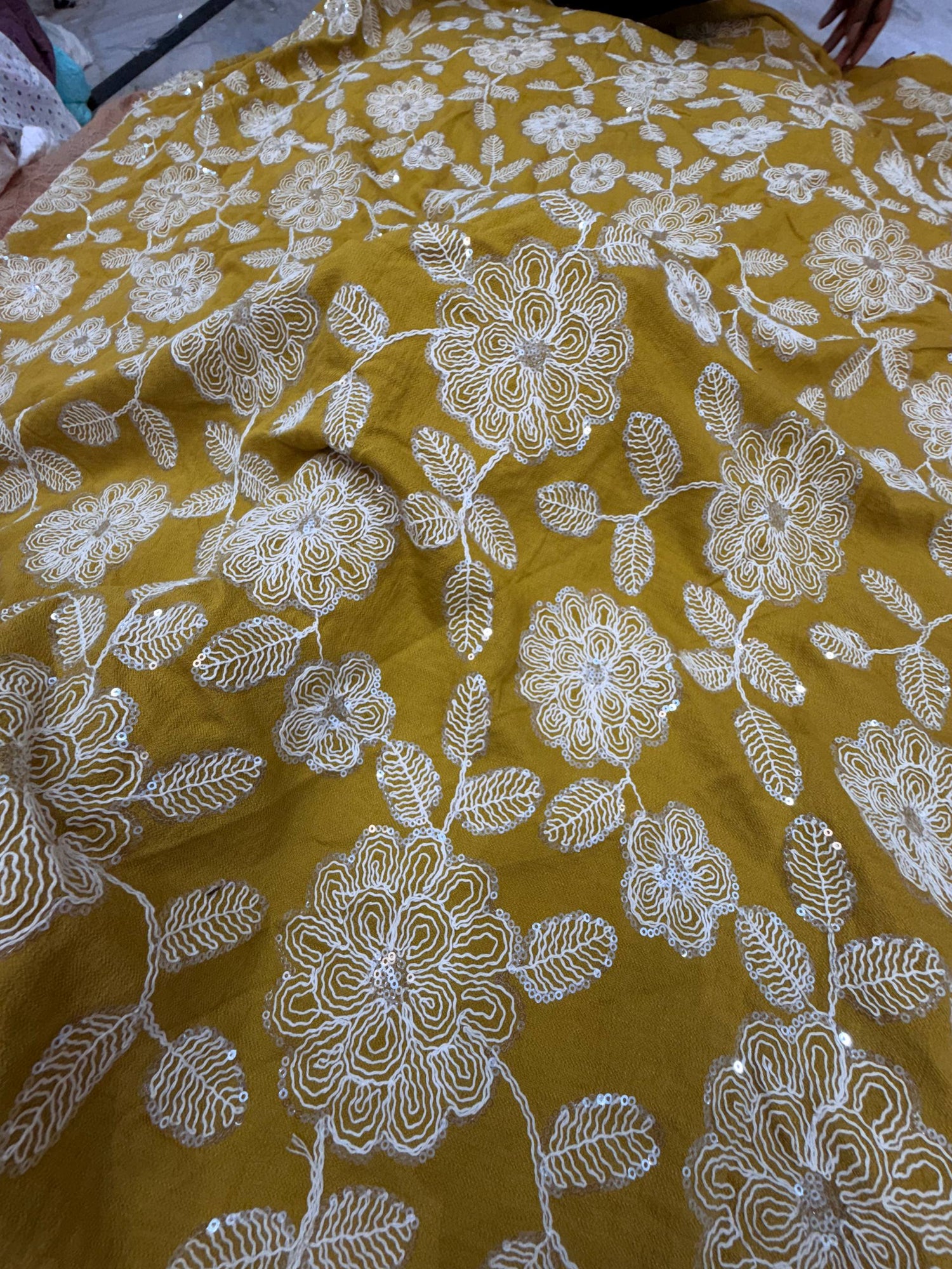 Most Premium Pure Hakuba Chikankari Cotton Fabric (Big WIDTH!!)