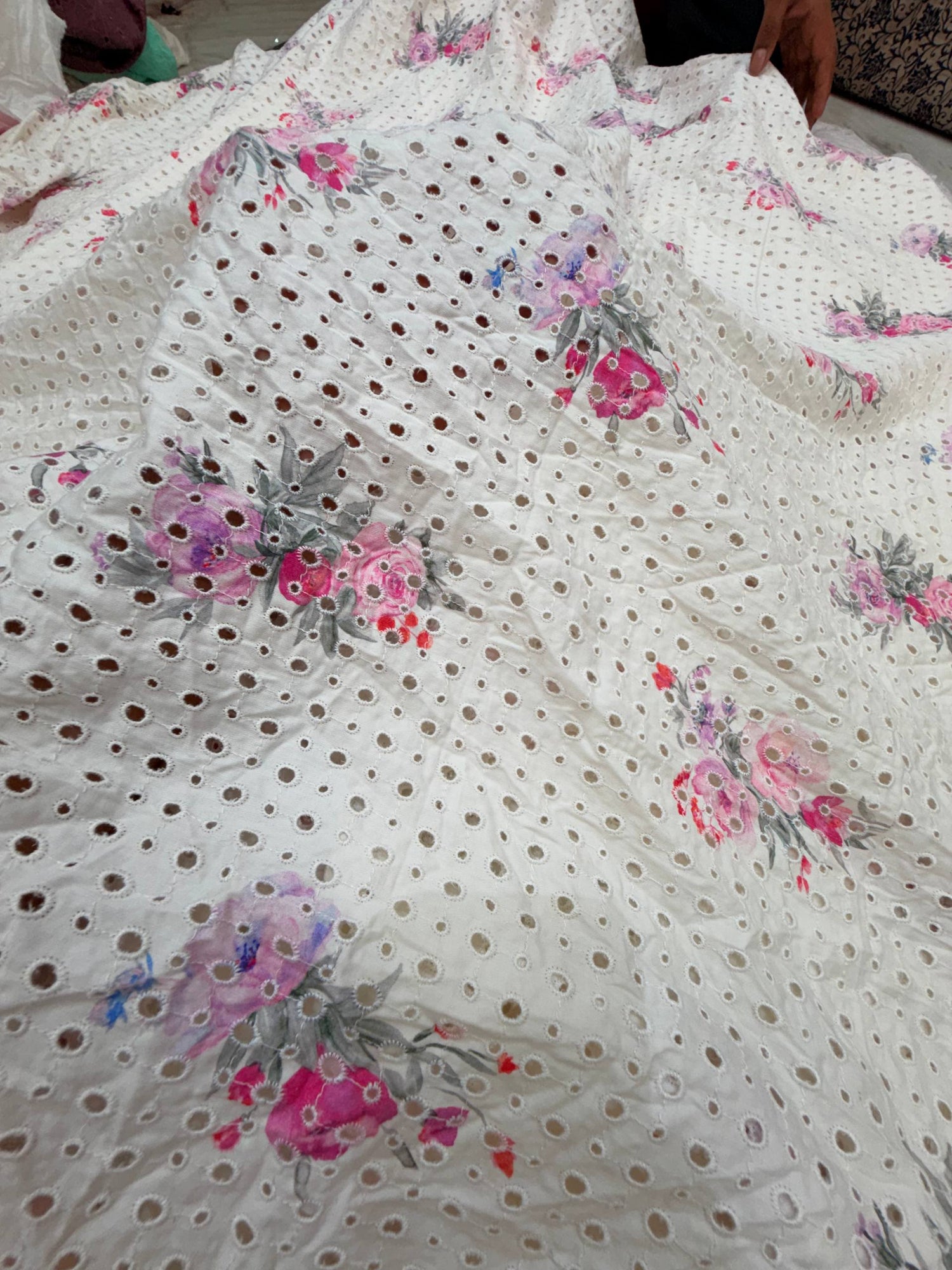 Most Premium Pure Hakuba Chikankari Cotton Fabric (Big WIDTH!!)