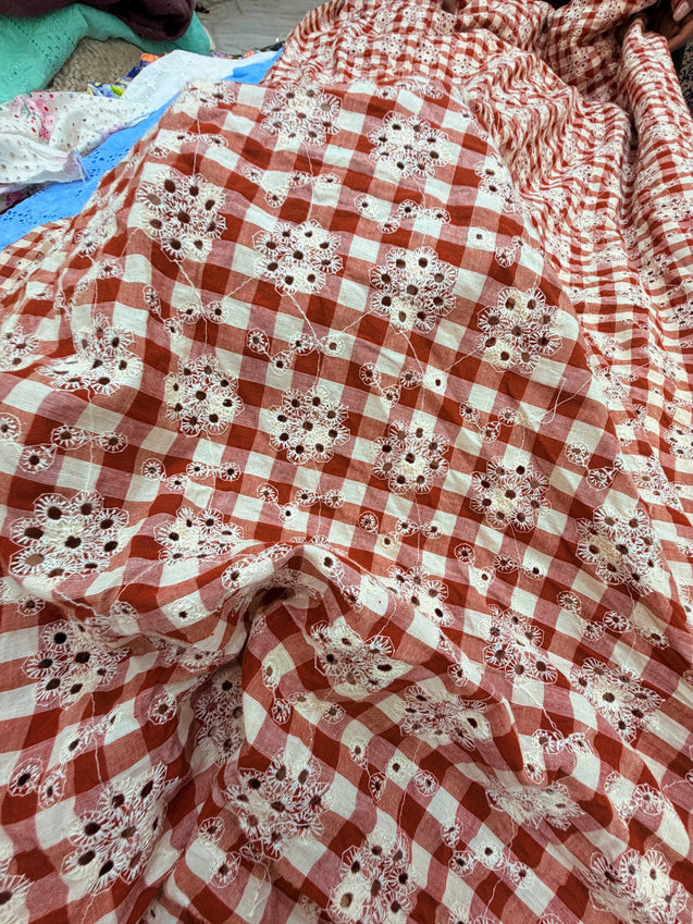 Most Premium Pure Hakuba Chikankari Cotton Fabric (Big WIDTH!!)